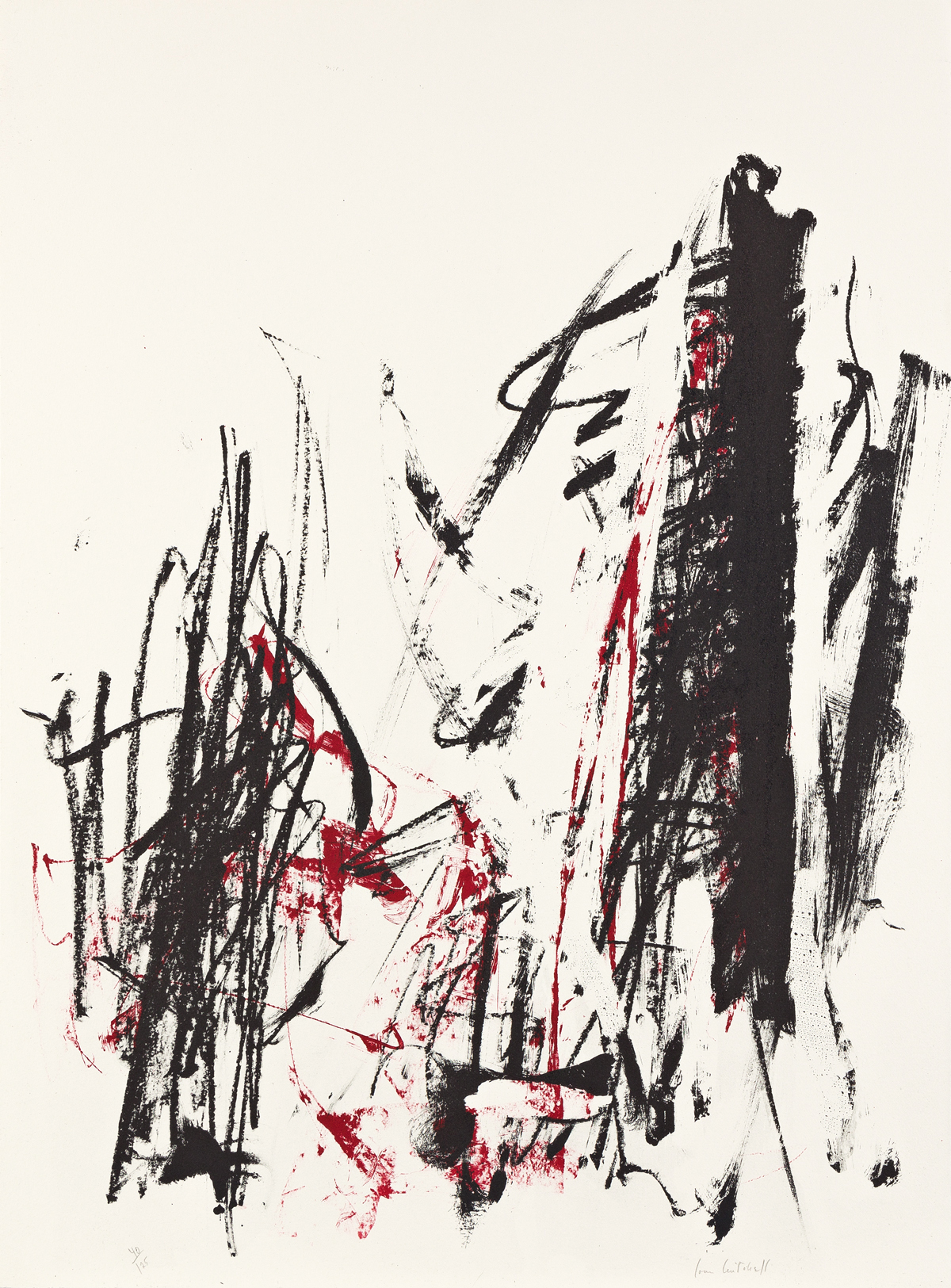 JOAN MITCHELL Arbres (Black and Red).